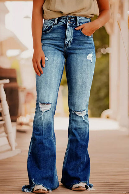 Vaqueros casuales de cintura alta con rotos y rotos (3 colores)