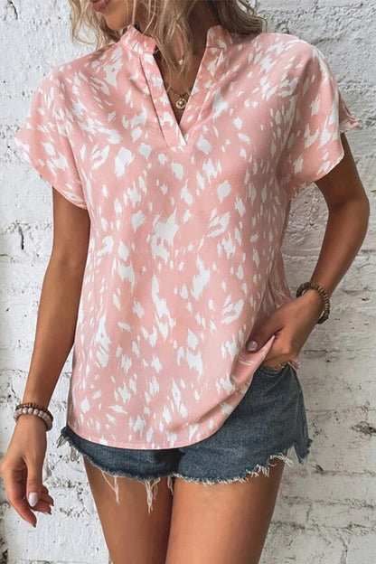 Tops casuales con cuello en V y estampado urbano de patchwork (6 colores)