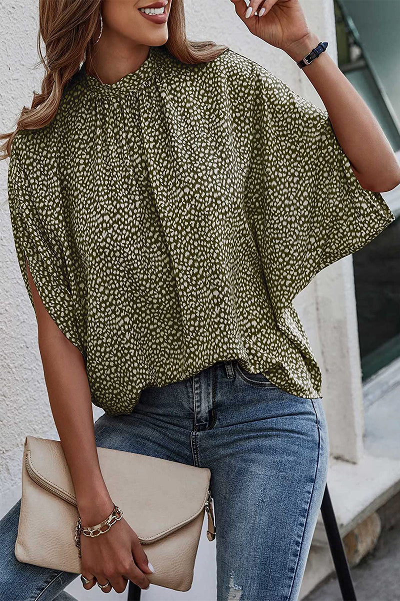 Blusas elegantes con cuello redondo y estampado de patchwork (10 colores)