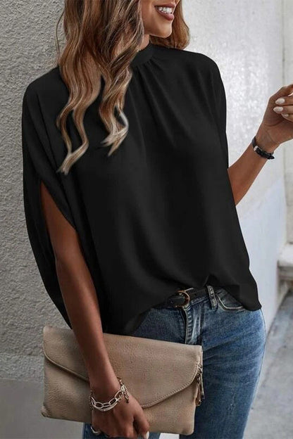 Blusas elegantes con cuello redondo y estampado de patchwork (10 colores)