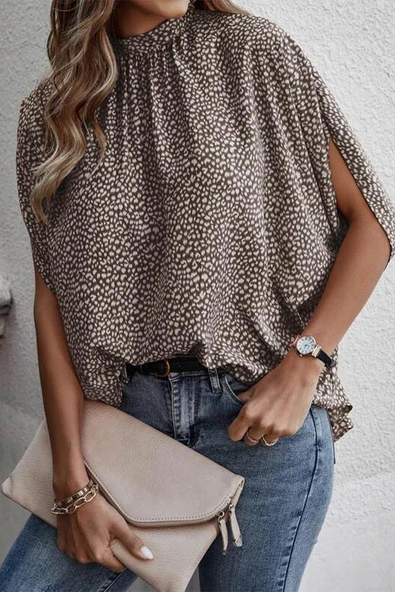 Blusas elegantes con cuello redondo y estampado de patchwork (10 colores)