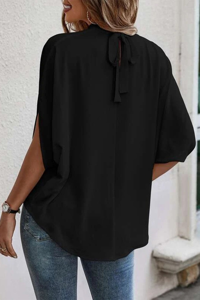 Blusas elegantes con cuello redondo y estampado de patchwork (10 colores)