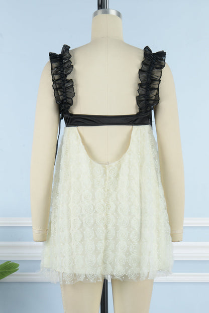 Sexy Patchwork Backless Spaghetti Strap Sleeveless Dress Dresses