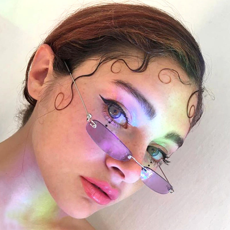 Gafas de sol casuales con parches sólidos