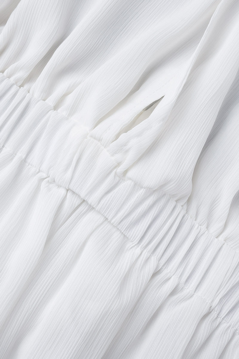 Vestido playero sexy de vacaciones con escote en V y abertura lisa (4 colores)