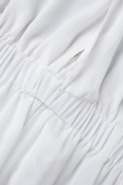 Vestido playero sexy de vacaciones con escote en V y abertura lisa (4 colores)