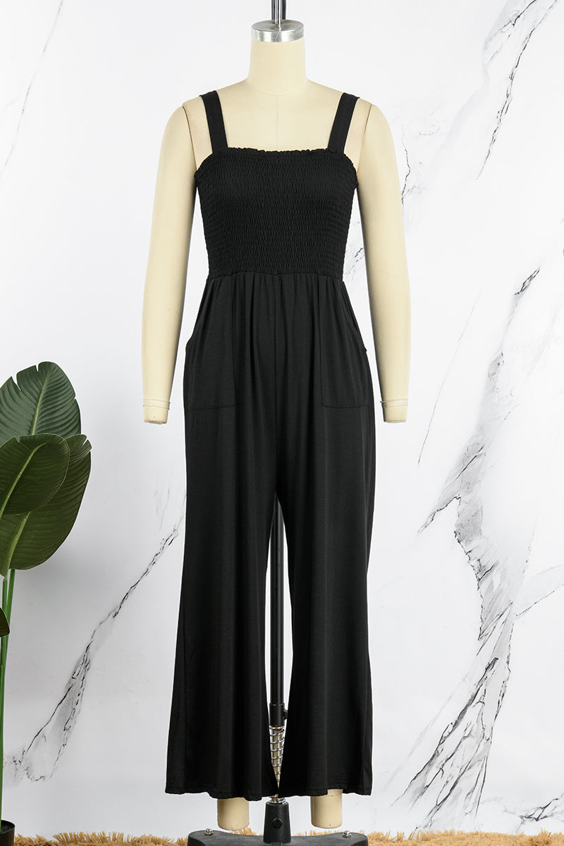 Monos holgados informales de cuello cuadrado con parches lisos (6 colores)