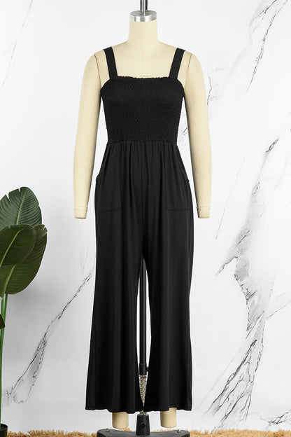 Monos holgados informales de cuello cuadrado con parches lisos (6 colores)