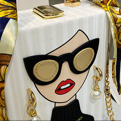 Bolsos casuales con estampado de patchwork y cadenas