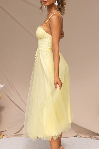 Vestidos de princesa con escote en V, elegantes y dulces, de color liso y liso.