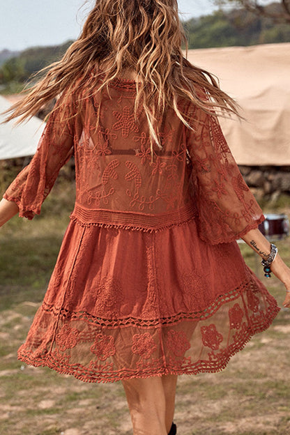 Traje de baño sexy de vacaciones, liso, ahuecado, para cubrirse (6 colores)