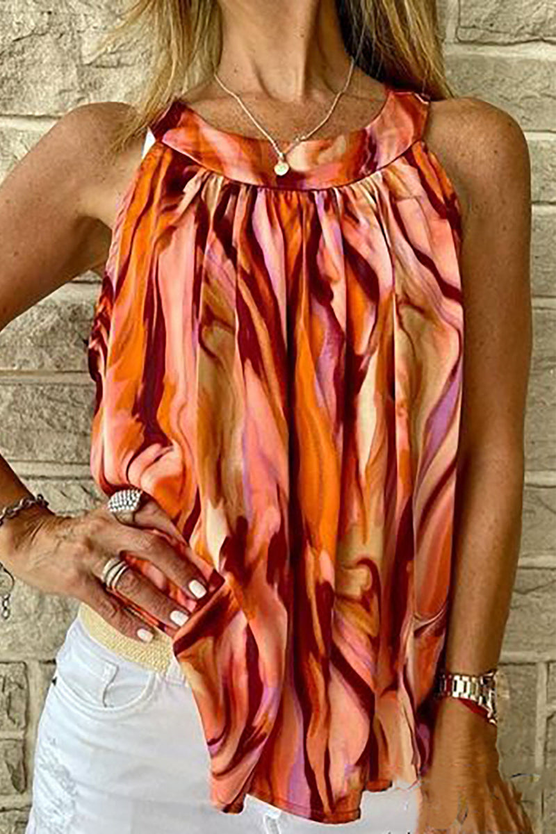 Tops casuales de cuello redondo con estampado universitario de patchwork (3 colores)