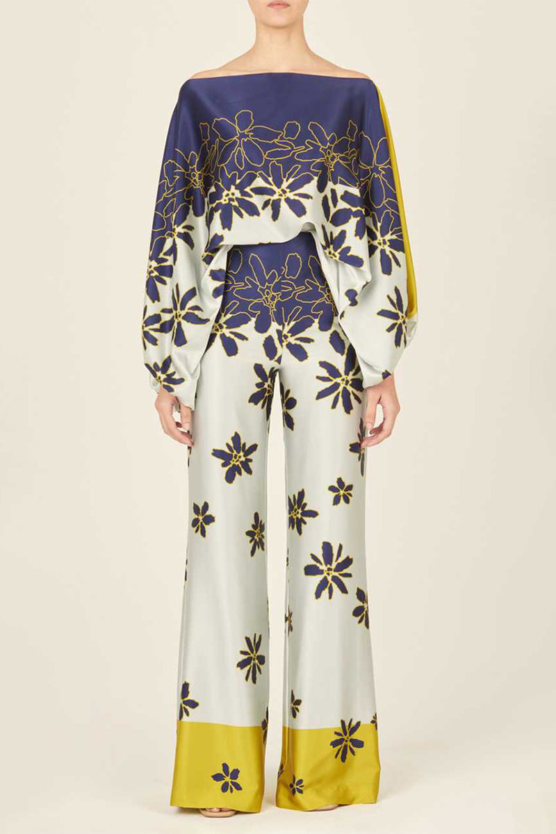 Conjunto informal elegante con estampado de patchwork y hombros descubiertos, manga larga, dos piezas (11 colores)