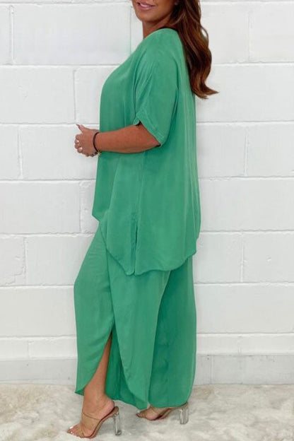 Casual Solid Fold Loose High Waist Wide Leg Solid Color Bottoms(9 Colors)