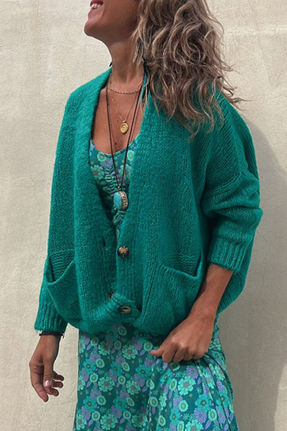 Elegantes blusas de cuello en V con bolsillos sólidos