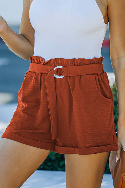 Pantalones casuales de color liso con bolsillos, sueltos, de cintura alta y rectos