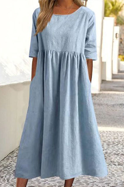 Vestido casual de algodón para mujer (9 colores)