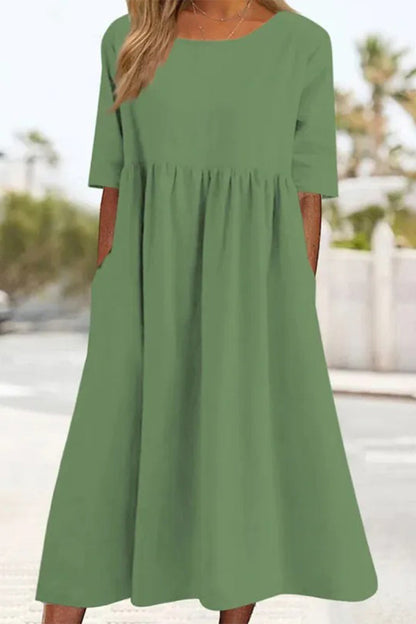 Vestido casual de algodón para mujer (9 colores)
