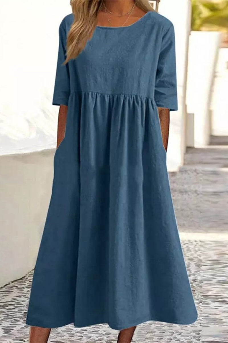 Vestido casual de algodón para mujer (9 colores)
