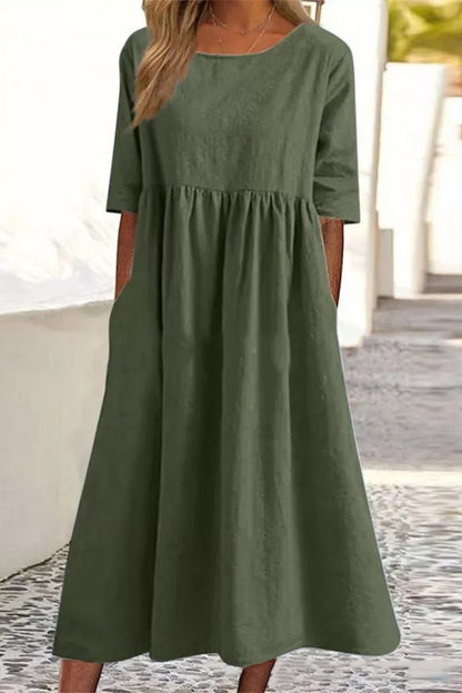Vestido casual de algodón para mujer (9 colores)