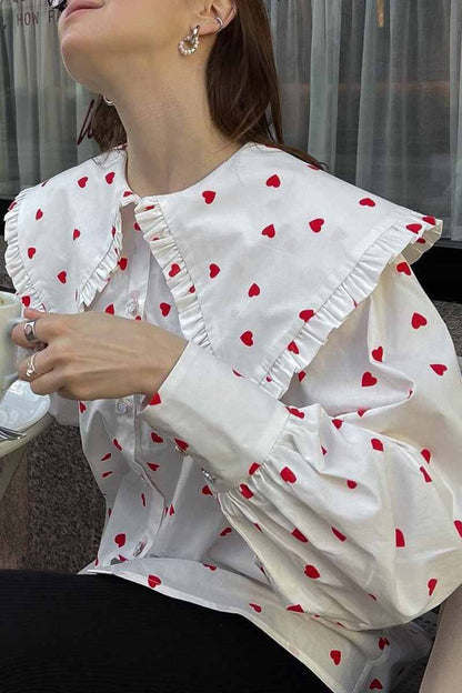 Tops con cuello Peter Pan y patchwork con estampados dulces