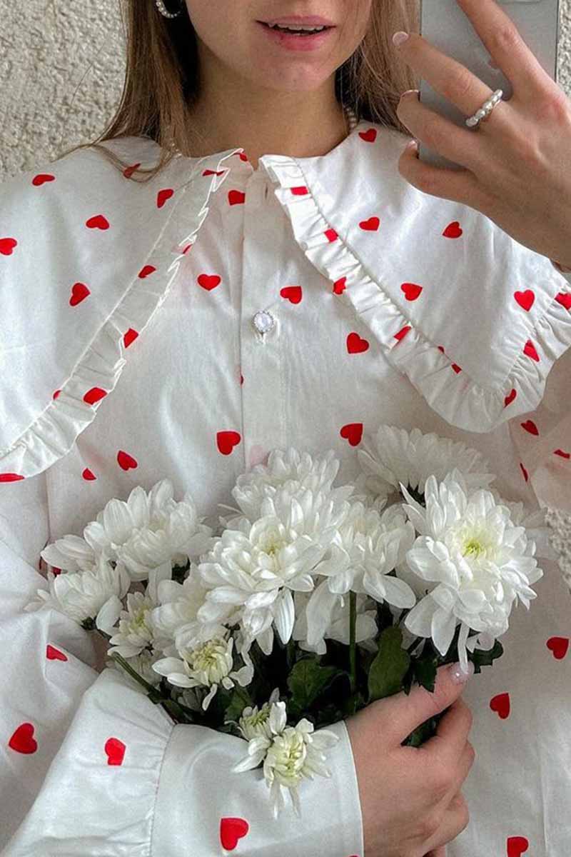 Tops con cuello Peter Pan y patchwork con estampados dulces