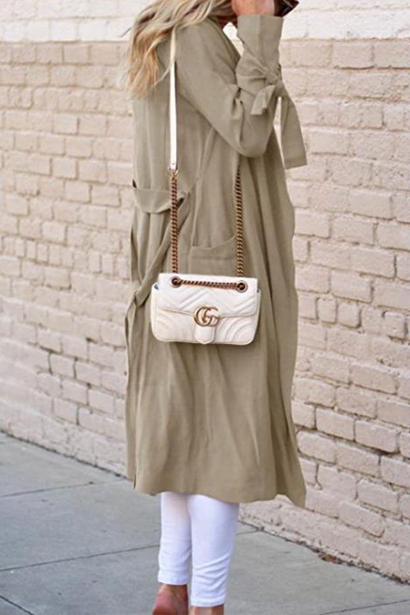 Prendas de abrigo con frenillo sólido de estilo británico