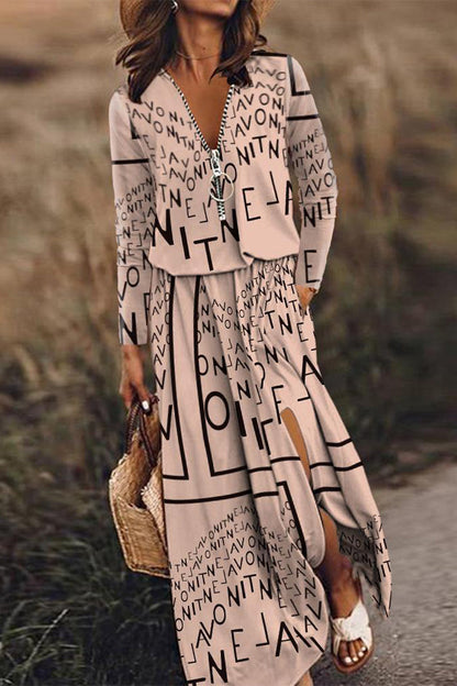 Vestido informal de patchwork con cremallera y cuello en V irregular