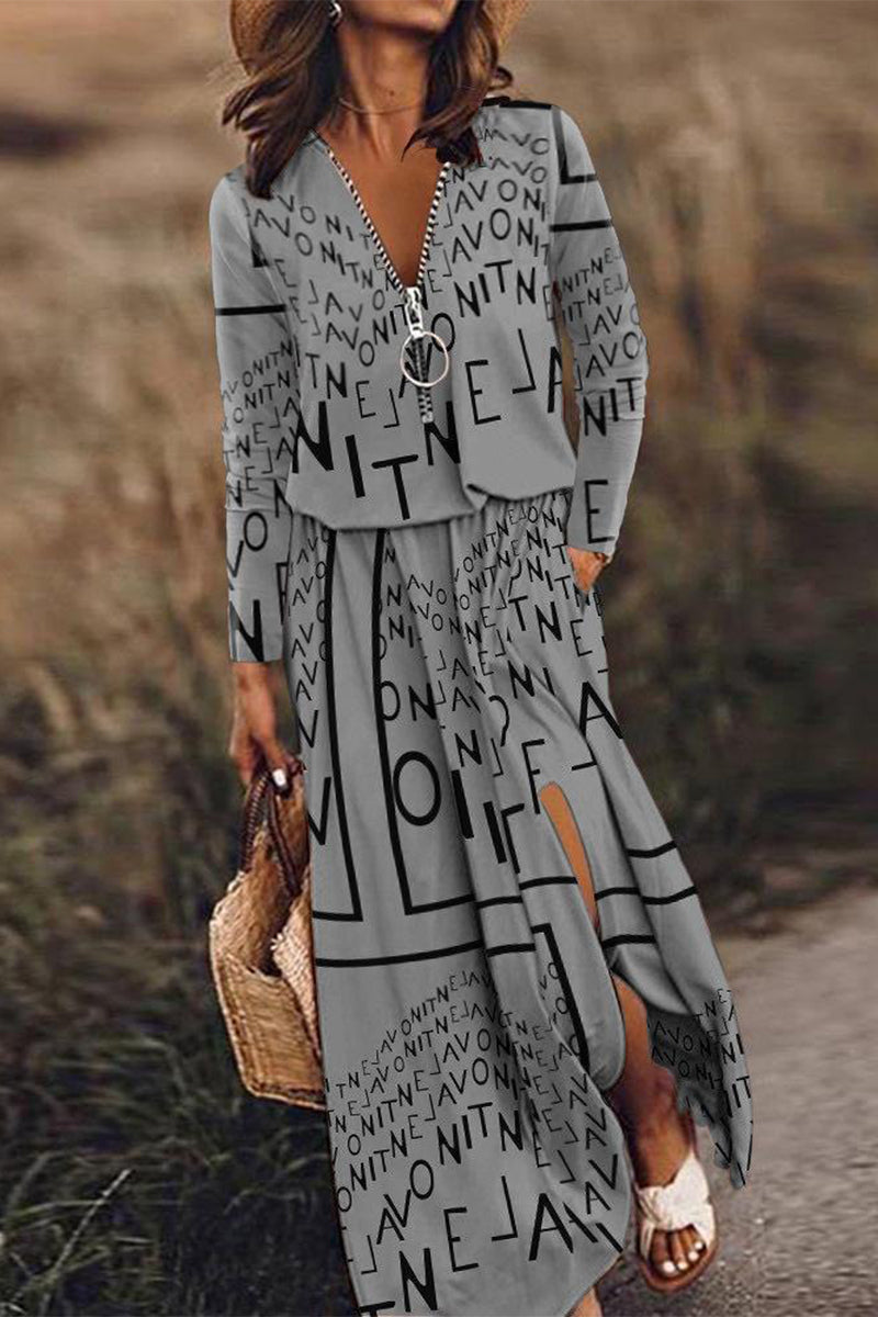 Vestido informal de patchwork con cremallera y cuello en V irregular