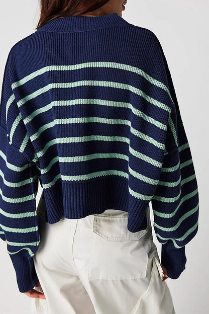 Suéteres casuales de cuello redondo con parches sólidos (15 colores)