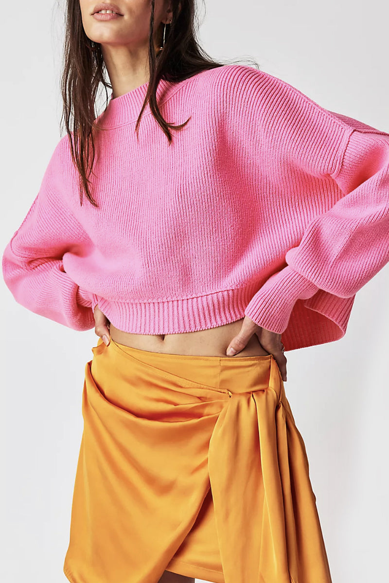 Suéteres casuales de cuello redondo con parches sólidos (15 colores)