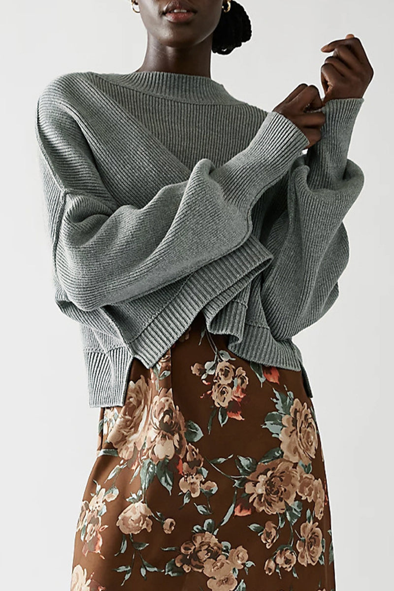 Suéteres casuales de cuello redondo con parches sólidos (15 colores)