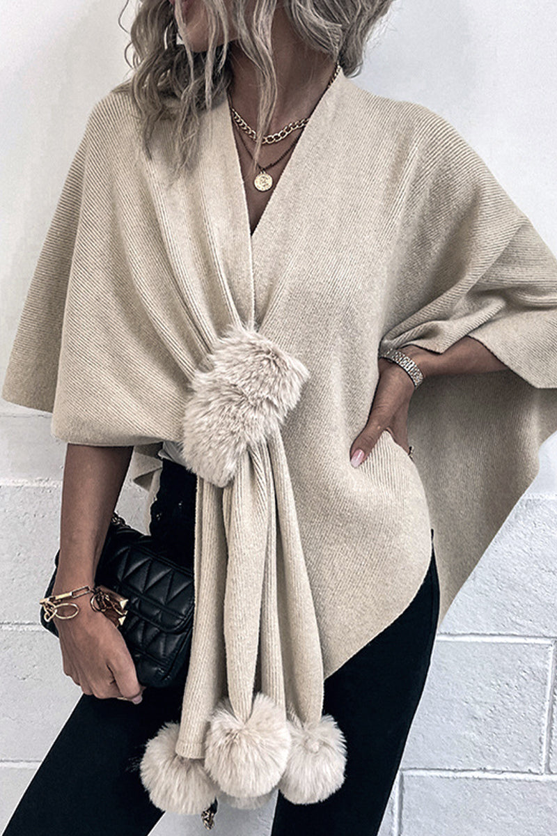 Prendas de abrigo informales, elegantes y lisas con cuello en V y parches