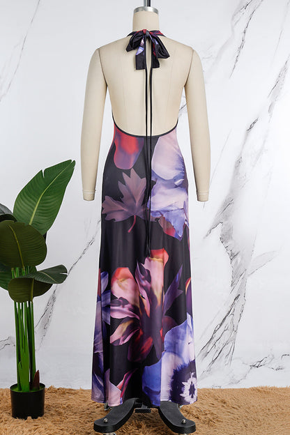 Vestidos sexis con falda de un solo paso, sin espalda y con cuello halter