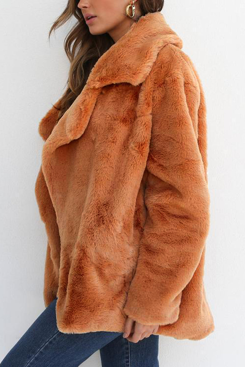 Prendas de abrigo informales con cuello vuelto y parches lisos (7 colores)