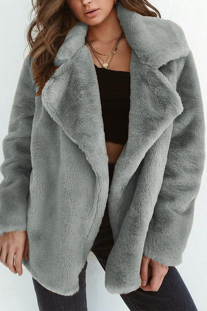 Prendas de abrigo informales con cuello vuelto y parches lisos (7 colores)