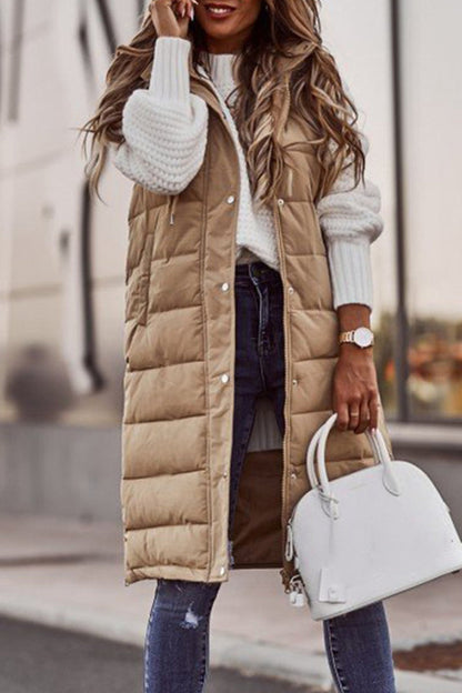 Chalecos casuales de calle con cremallera lisa y cuello mandarín (5 colores)