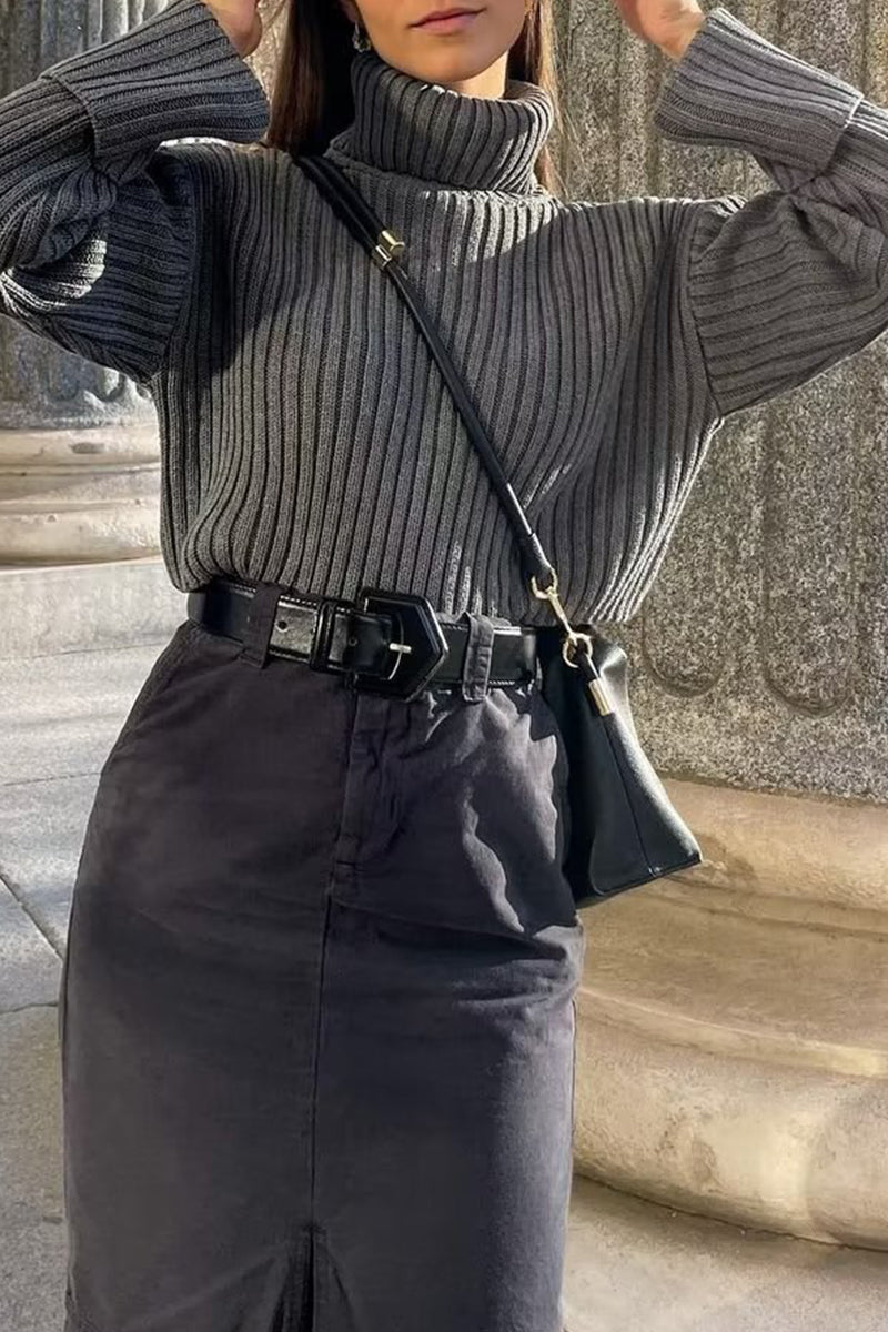 Tops de cuello alto lisos Daily Simplicity