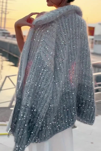 Suéteres casuales de celebridades con lentejuelas y cuello vuelto (3 colores)