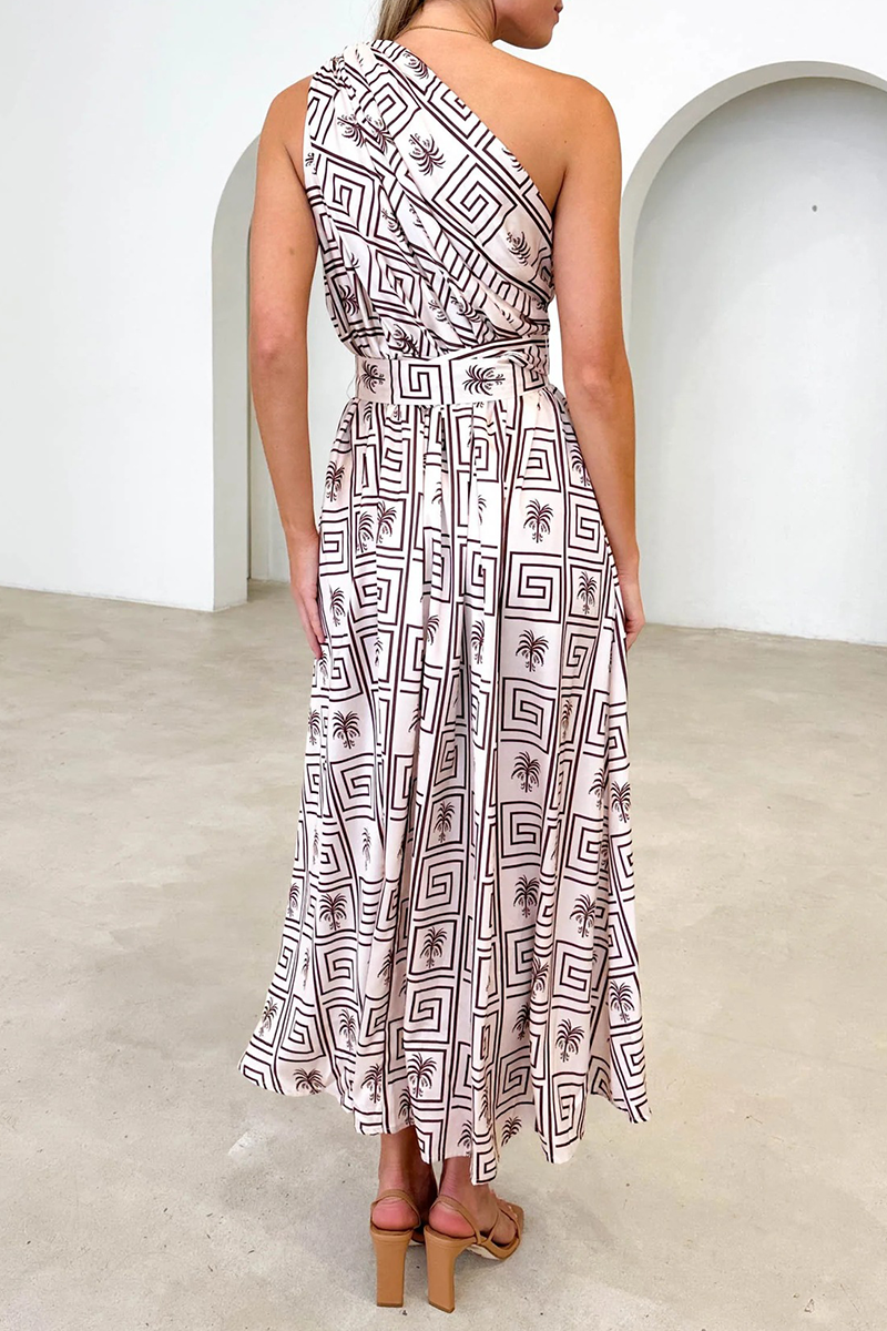 Vestidos sexis con falda y cintura oblicua con cuello y espalda descubierta y flores