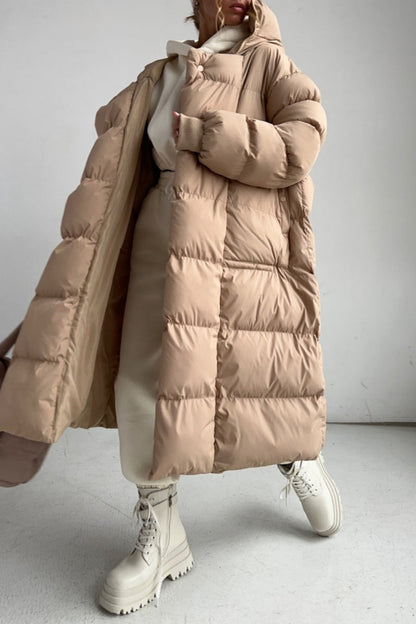 Cárdigan informal liso con cuello y capucha