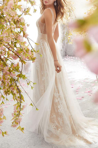 Vestido de noche sexy formal de encaje liso con escote en V (3 colores)