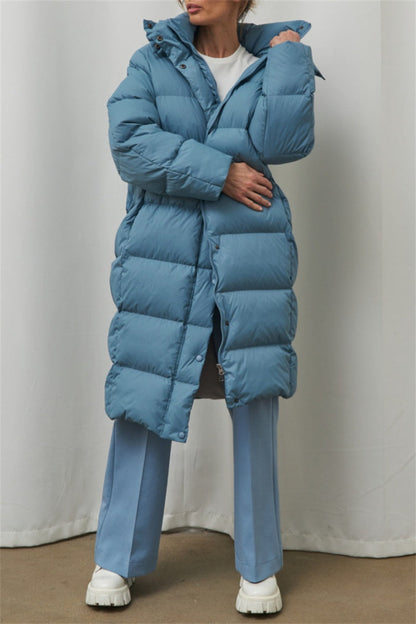 Prendas de abrigo informales con cuello y capucha de patchwork liso (3 colores)