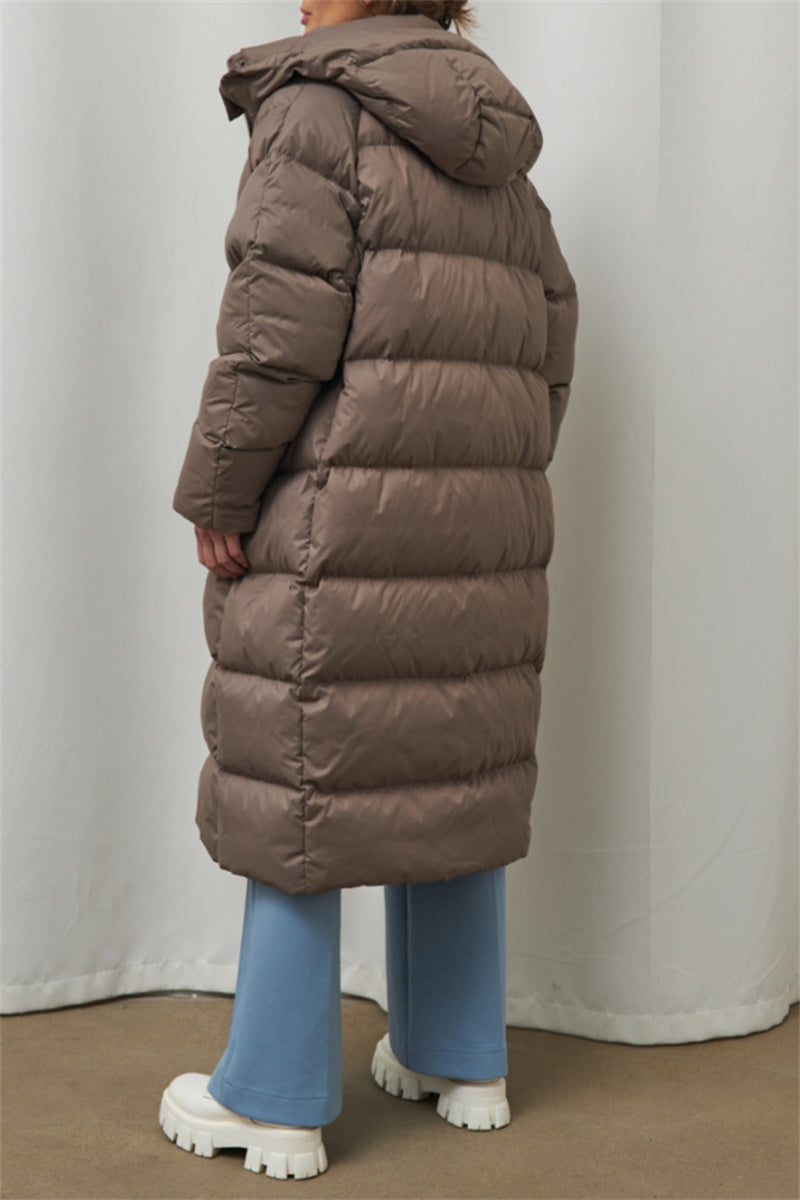 Prendas de abrigo informales con cuello y capucha de patchwork liso (3 colores)