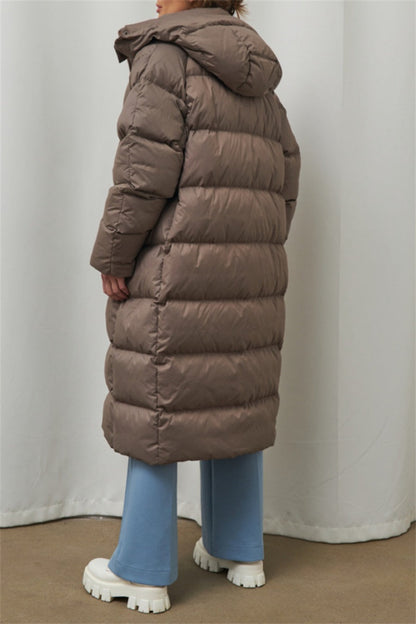 Prendas de abrigo informales con cuello y capucha de patchwork liso (3 colores)