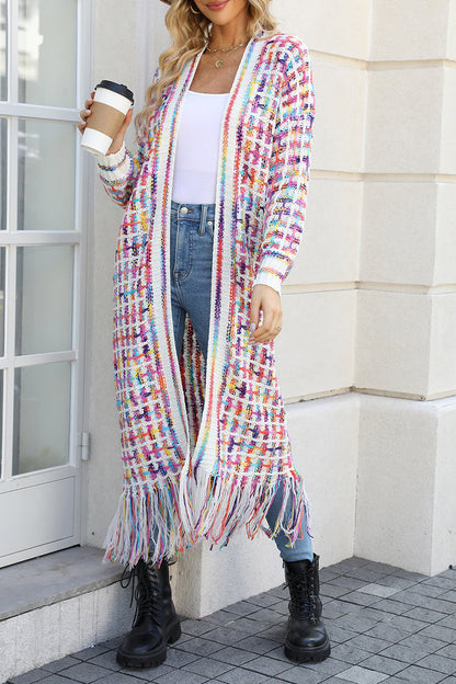 Dulces y elegantes tops con cuello de cárdigan con borlas