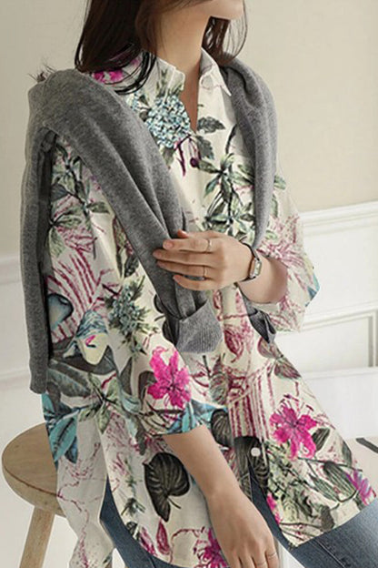 Tops sexis con cuello vuelto y estampados florales (3 colores)