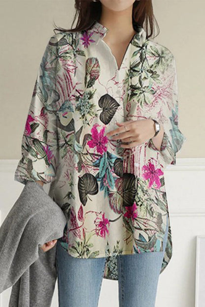 Tops sexis con cuello vuelto y estampados florales (3 colores)