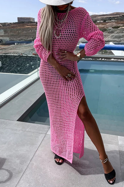 Traje de baño sexy de vacaciones, liso, con abertura y hueco (5 colores)