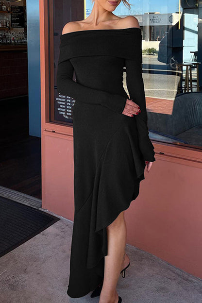 Vestidos de princesa sexys con hombros descubiertos y orillo liso con fibras (sin cinturón)